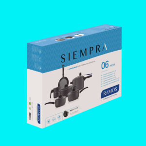 Embalagem do conjunto 6 peças antiaderentes Siempra Ramos